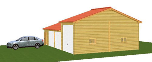 garage 3 place en bois