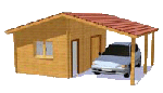 abris de jardin avgec carport en bois 